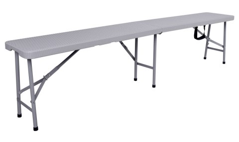Zestaw cateringowy RATTAN stół 180cm + 2x ławka szary