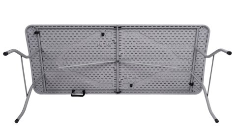 Zestaw cateringowy RATTAN stół 180cm + 2x ławka szary
