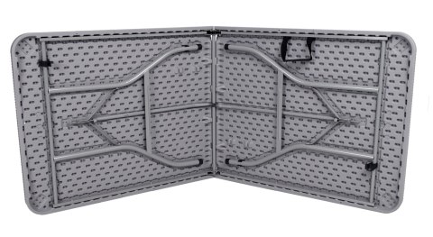 Zestaw cateringowy RATTAN stół 180cm + 2x ławka szary
