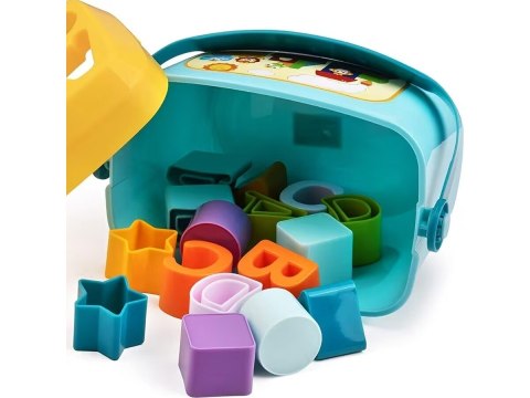 Edukacyjny Sorter Z Klockami Układanka Wiaderko Literki Klocki