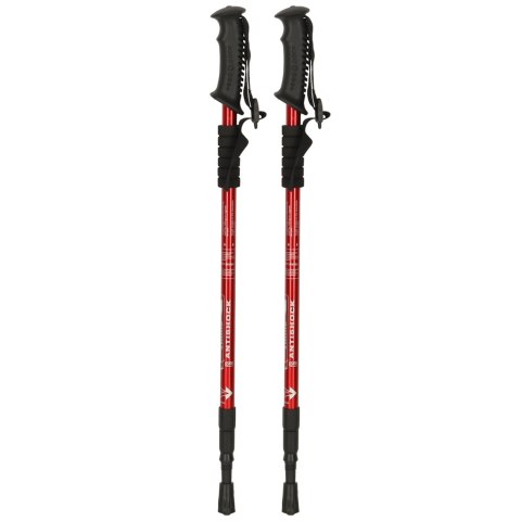 Kijki kije trekkingowe do nordic walking składane 2 sztuki czerwone