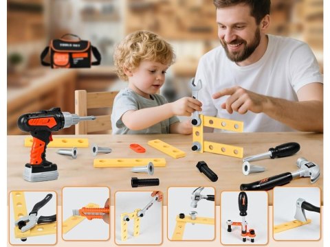 Torba Narzędziowa Małego Majsterkowicza Zestaw Narzędzi Wkrętarka Akcesoria