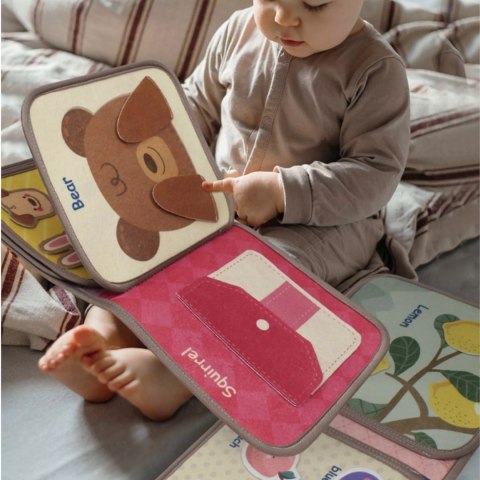 Książeczka filcowa dla dzieci tablica manipulacyjna rzepy Montessori
