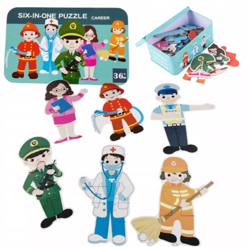 Moje pierwsze puzzle zawody 28 el. w kolorowej puszce dla dzieci