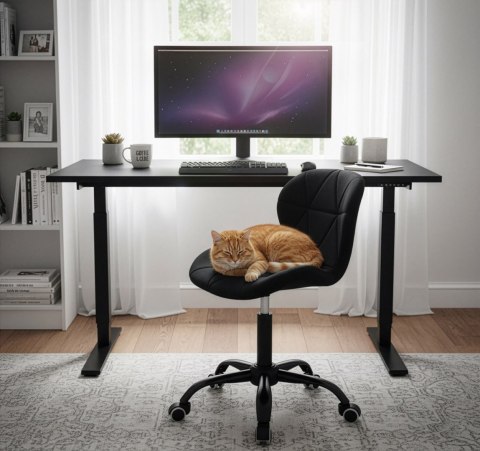 Fotel obrotowy na kółkach Spiner Black czarny velvet