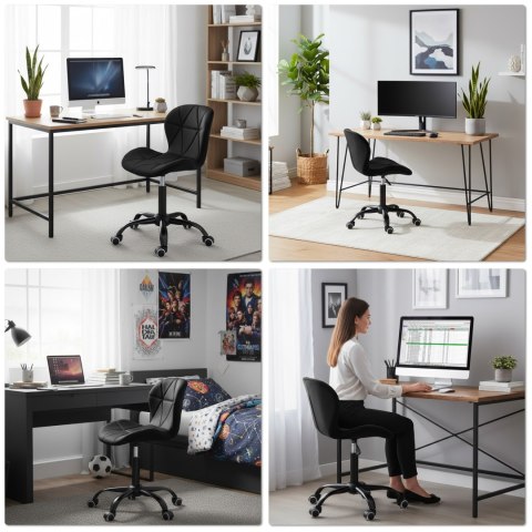 Fotel obrotowy na kółkach Spiner Black czarny velvet