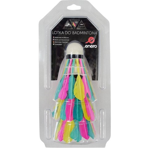 LOTKA BADMINTON Z PIÓR ENERO 3SZT KOLOR