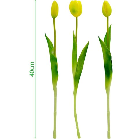 BUKIET 5 TULIPANÓW ŻÓŁTYCH 39CM JAK ŻYWYCH DEKORACJA WIOSENNA