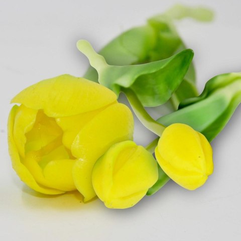 BUKIET 5 TULIPANÓW ŻÓŁTYCH 39CM JAK ŻYWYCH DEKORACJA WIOSENNA