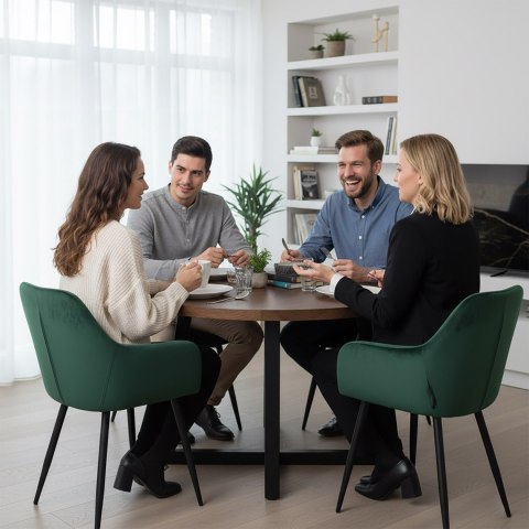 Krzesło welurowe ATLANTA VELVET ciemnozielone