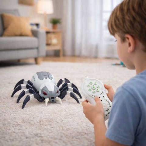 Pająk Robot Zdalnie Sterowany RC Efekt Dymu Światła Dźwięki