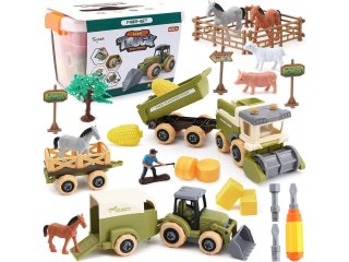 Farma Traktor Kombajn Do Skręcania Stajnia Gospodarstwo Rolne Zestaw Majsterkowicza Rolnika Zwierzęta Wkrętarka