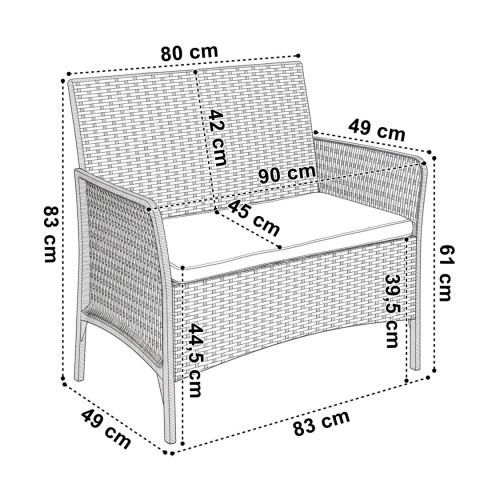 Zestaw mebli ogrodowych CAMELIA
