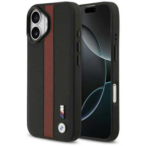 BMW futerał do IPHONE 17 kompatybilny z MagSafe BMHMP17S25PCPSKR (PU Perfotated Stripe Logo) red