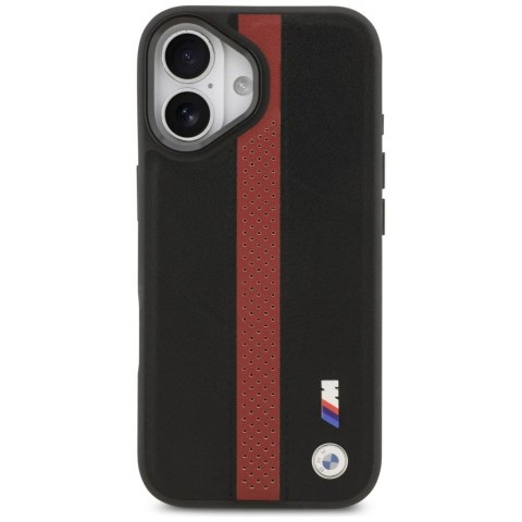 BMW futerał do IPHONE 17 kompatybilny z MagSafe BMHMP17S25PCPSKR (PU Perfotated Stripe Logo) red