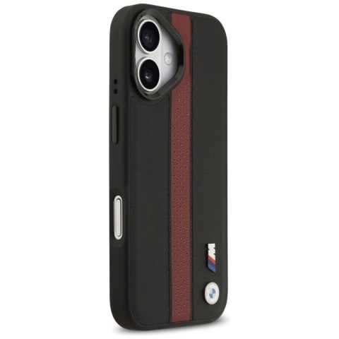 BMW futerał do IPHONE 17 kompatybilny z MagSafe BMHMP17S25PCPSKR (PU Perfotated Stripe Logo) red