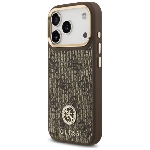 GUESS futerał do IPHONE 17 Pro kompatybilny z MagSafe GUHMP17LP4GRMDEW (PU W/ 4G Strass Logo) brązowy
