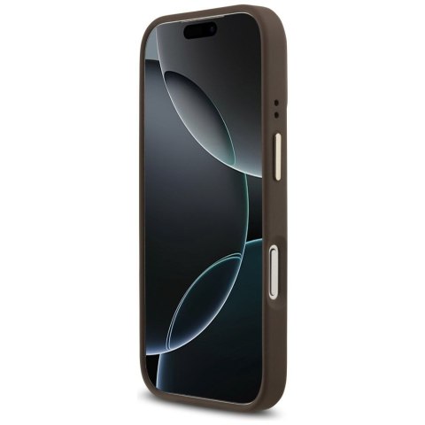 GUESS futerał do IPHONE 17 Pro kompatybilny z MagSafe GUHMP17LP4GRMDEW (PU W/ 4G Strass Logo) brązowy