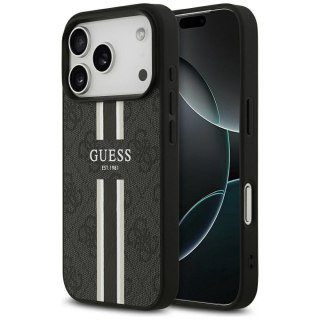 GUESS futerał do IPHONE 17 Pro kompatybilny z MagSafe GUHMP17LP4RPSK (4G Printed Stripes) czarny