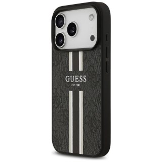 GUESS futerał do IPHONE 17 Pro kompatybilny z MagSafe GUHMP17LP4RPSK (4G Printed Stripes) czarny