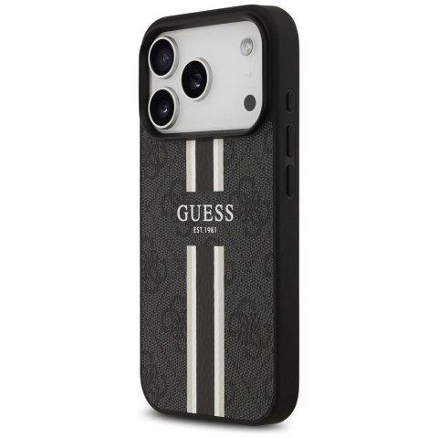 GUESS futerał do IPHONE 17 Pro kompatybilny z MagSafe GUHMP17LP4RPSK (4G Printed Stripes) czarny
