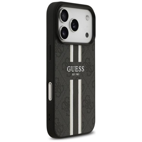 GUESS futerał do IPHONE 17 Pro kompatybilny z MagSafe GUHMP17LP4RPSK (4G Printed Stripes) czarny
