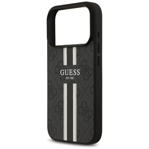 GUESS futerał do IPHONE 17 Pro kompatybilny z MagSafe GUHMP17LP4RPSK (4G Printed Stripes) czarny