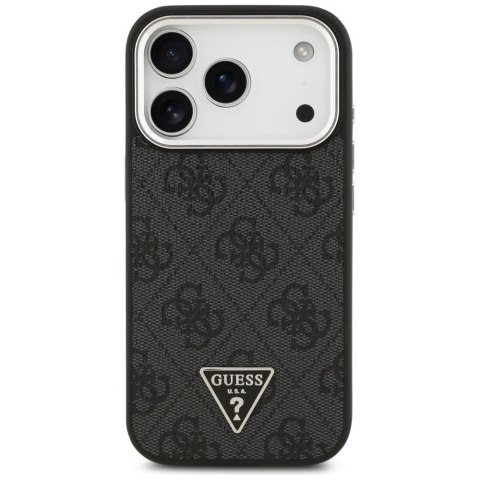 GUESS futerał do IPHONE 17 Pro kompatybilny z MagSafe GUHMP17LP4TSRCMK (PU 4G W/Triangle Logo SL) czarny