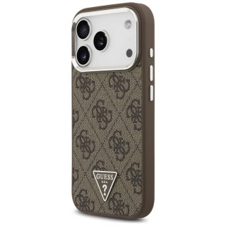GUESS futerał do IPHONE 17 Pro kompatybilny z MagSafe GUHMP17LP4TSRCMW (PU 4G W/Triangle Logo SL) brązowy