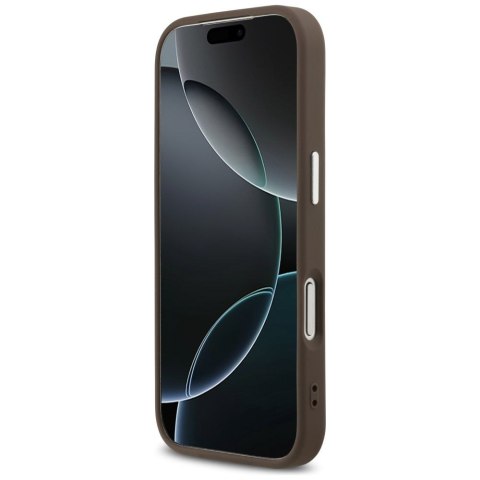 GUESS futerał do IPHONE 17 Pro kompatybilny z MagSafe GUHMP17LP4TSRCMW (PU 4G W/Triangle Logo SL) brązowy