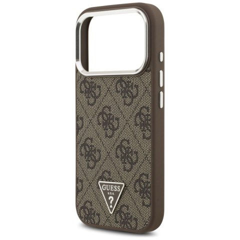 GUESS futerał do IPHONE 17 Pro kompatybilny z MagSafe GUHMP17LP4TSRCMW (PU 4G W/Triangle Logo SL) brązowy
