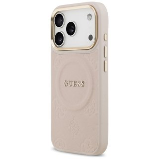 GUESS futerał do IPHONE 17 Pro kompatybilny z MagSafe GUHMP17LPSAMSECP (PU W/ Peony Hot Stamp) różowy