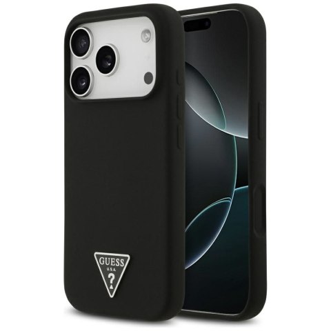 GUESS futerał do IPHONE 17 Pro kompatybilny z MagSafe GUHMP17LSCTRLMK (Silicone W/ Triangle Logo) czarny