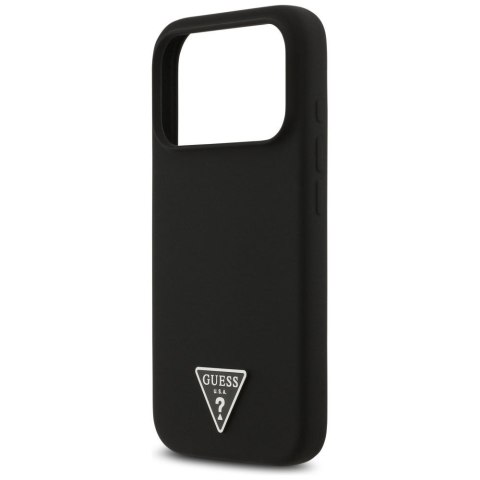 GUESS futerał do IPHONE 17 Pro kompatybilny z MagSafe GUHMP17LSCTRLMK (Silicone W/ Triangle Logo) czarny