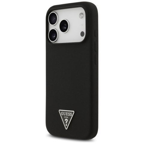GUESS futerał do IPHONE 17 Pro kompatybilny z MagSafe GUHMP17LSCTRLMK (Silicone W/ Triangle Logo) czarny