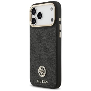 GUESS futerał do IPHONE 17 Pro Max kompatybilny z MagSafe GUHMP17XP4GRMDEK (PU W/ 4G Strass Logo) czarny