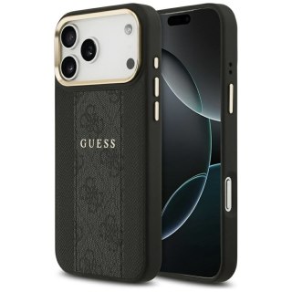 GUESS futerał do IPHONE 17 Pro Max kompatybilny z MagSafe GUHMP17XPG4SEMCK (PU W/ 4G Stripe) czarny