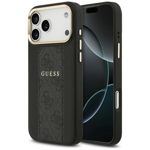 GUESS futerał do IPHONE 17 Pro Max kompatybilny z MagSafe GUHMP17XPG4SEMCK (PU W/ 4G Stripe) czarny