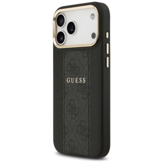 GUESS futerał do IPHONE 17 Pro Max kompatybilny z MagSafe GUHMP17XPG4SEMCK (PU W/ 4G Stripe) czarny