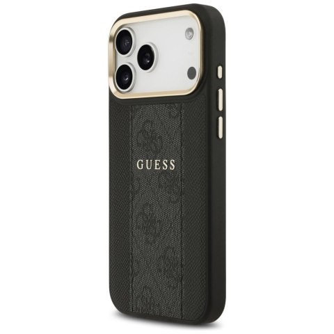 GUESS futerał do IPHONE 17 Pro Max kompatybilny z MagSafe GUHMP17XPG4SEMCK (PU W/ 4G Stripe) czarny