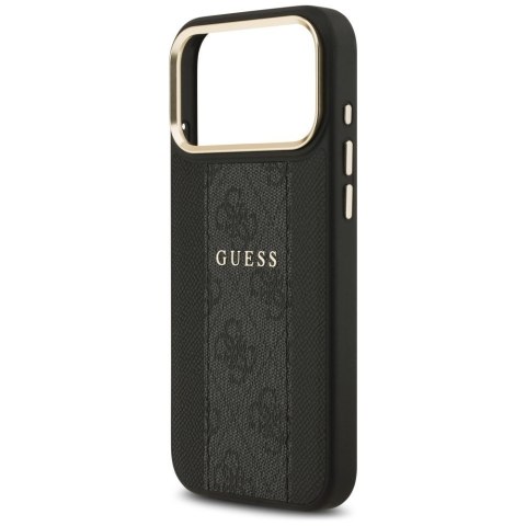 GUESS futerał do IPHONE 17 Pro Max kompatybilny z MagSafe GUHMP17XPG4SEMCK (PU W/ 4G Stripe) czarny