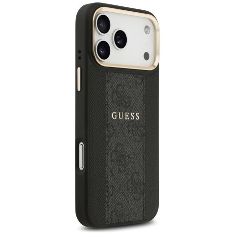 GUESS futerał do IPHONE 17 Pro Max kompatybilny z MagSafe GUHMP17XPG4SEMCK (PU W/ 4G Stripe) czarny
