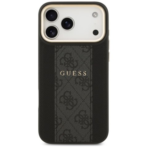 GUESS futerał do IPHONE 17 Pro Max kompatybilny z MagSafe GUHMP17XPG4SEMCK (PU W/ 4G Stripe) czarny