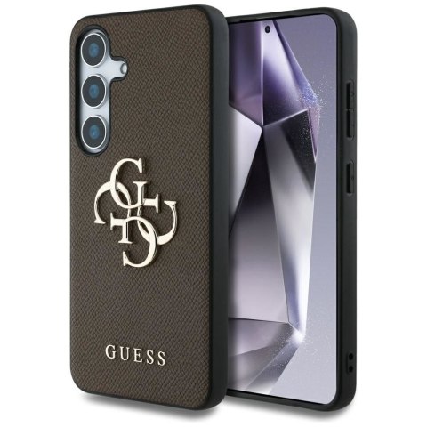 GUESS futerał do SAMSUNG S25 GUHCS25SPGT4MBW (PU Grained Big 4G and Classic Logo) brązowy