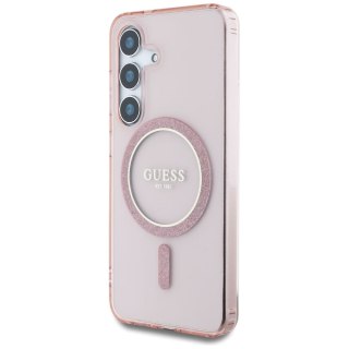 GUESS futerał do SAMSUNG S25 GUHMS25SHFGEREP (Magnetic IML Glitter Circle) różowy
