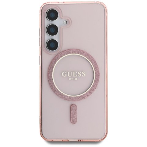 GUESS futerał do SAMSUNG S25 GUHMS25SHFGEREP (Magnetic IML Glitter Circle) różowy