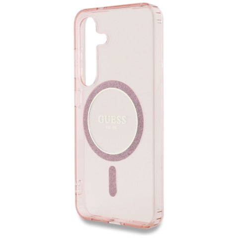 GUESS futerał do SAMSUNG S25 GUHMS25SHFGEREP (Magnetic IML Glitter Circle) różowy