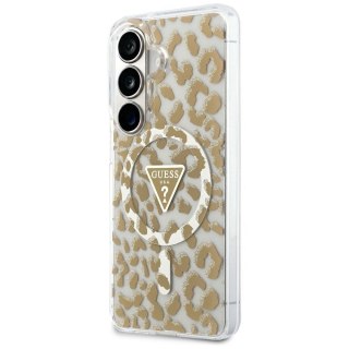 GUESS futerał do SAMSUNG S26 GUHMS26SHLEGTGLW (Magnetic IML Leopard Print Triangle) brązowy