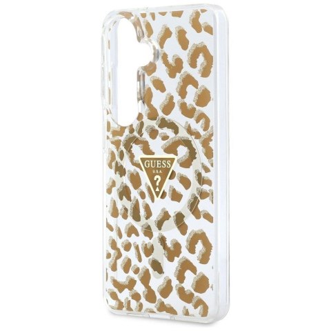 GUESS futerał do SAMSUNG S26 GUHMS26SHLEGTGLW (Magnetic IML Leopard Print Triangle) brązowy