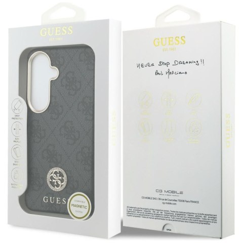 GUESS futerał do SAMSUNG S26 GUHMS26SP4GRMDEK (4G Rhinestone Round Logo MagSafe) czarny